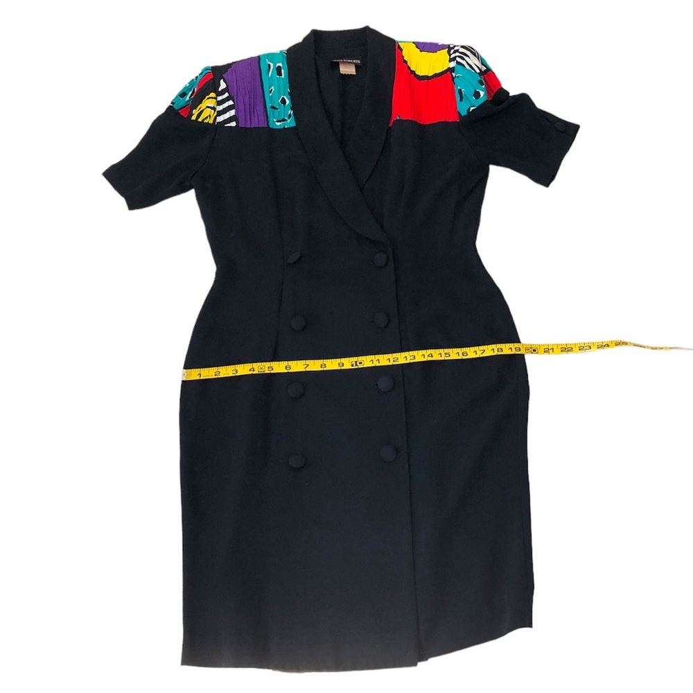 John Roberts Vintage 90s Black Coat Dress Size 7/8 - Picture 9 of 12